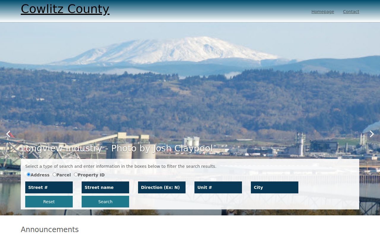 Longview people search address parcel and property ID modes