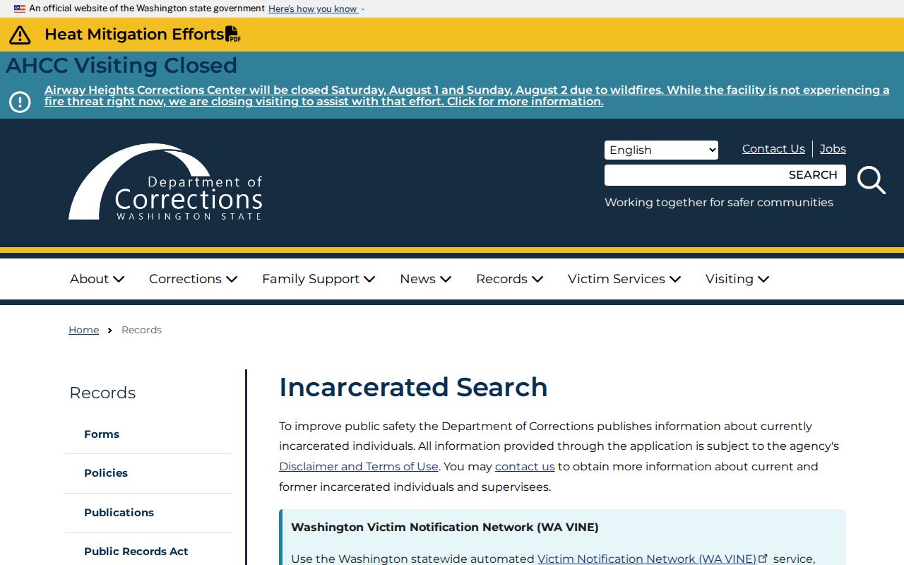 Longview people directories Washington DOC incarcerated search